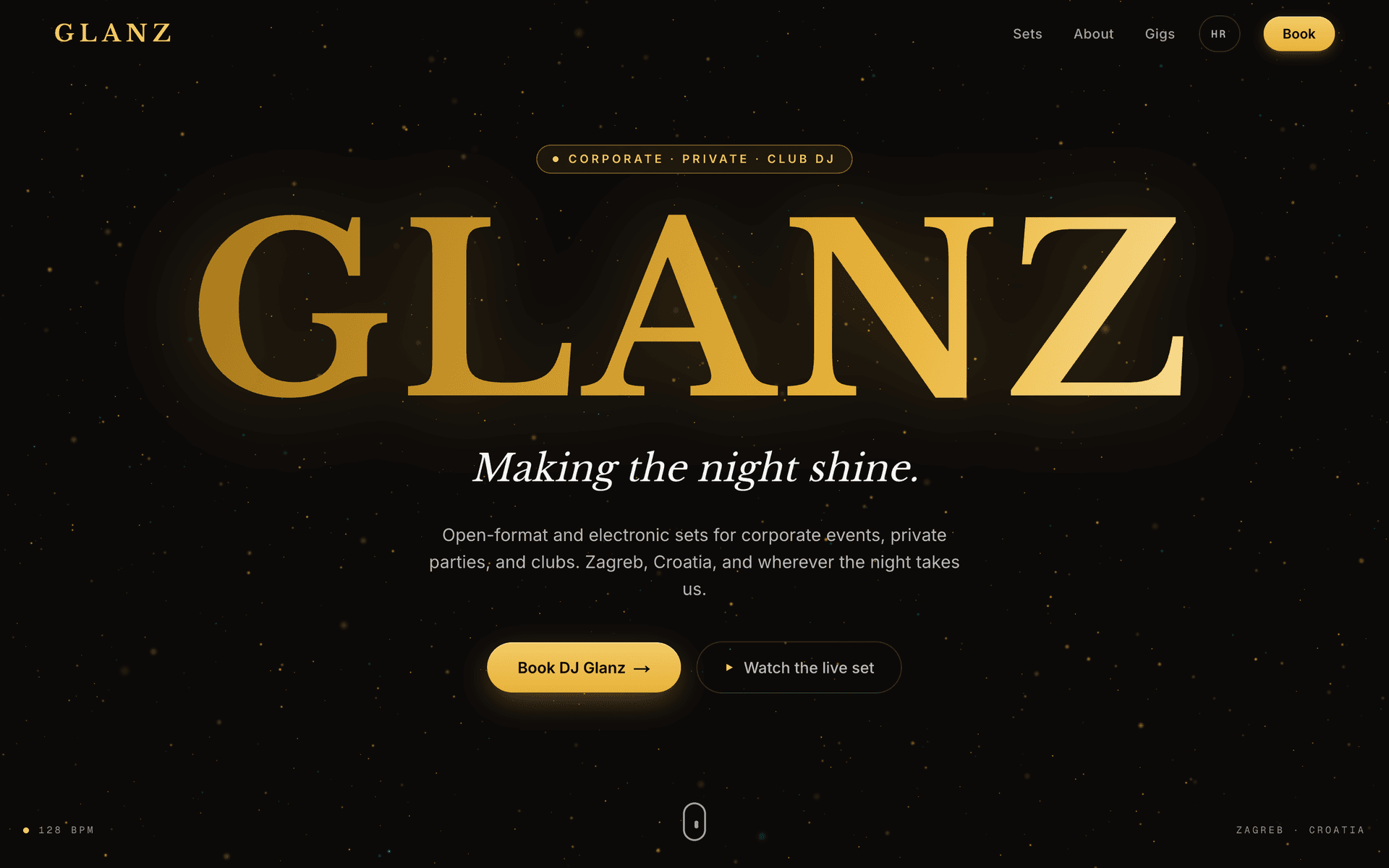 djglanz.com, built from scratch by Fable